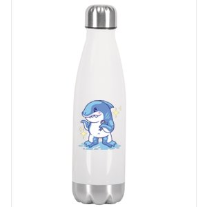 Autism Awareness Shark Ribbon Stainless Steel Insulated Water Bottle