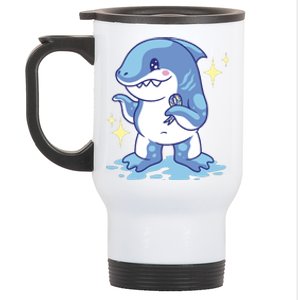 Autism Awareness Shark Ribbon Stainless Steel Travel Mug