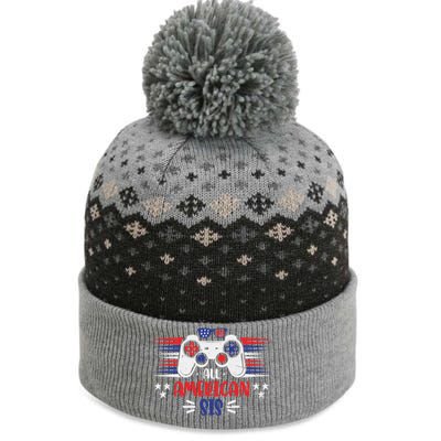 All American Sis 4th Of July Gamer Funny Gaming Usa Gift The Baniff Cuffed Pom Beanie