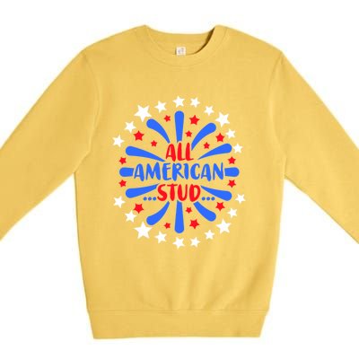 All American Studs Patriotic Stud American Funny Cute Gift Premium Crewneck Sweatshirt