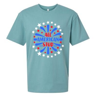 All American Studs Patriotic Stud American Funny Cute Gift Sueded Cloud Jersey T-Shirt