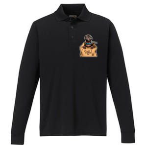 Adopt A Stranger Pet Performance Long Sleeve Polo