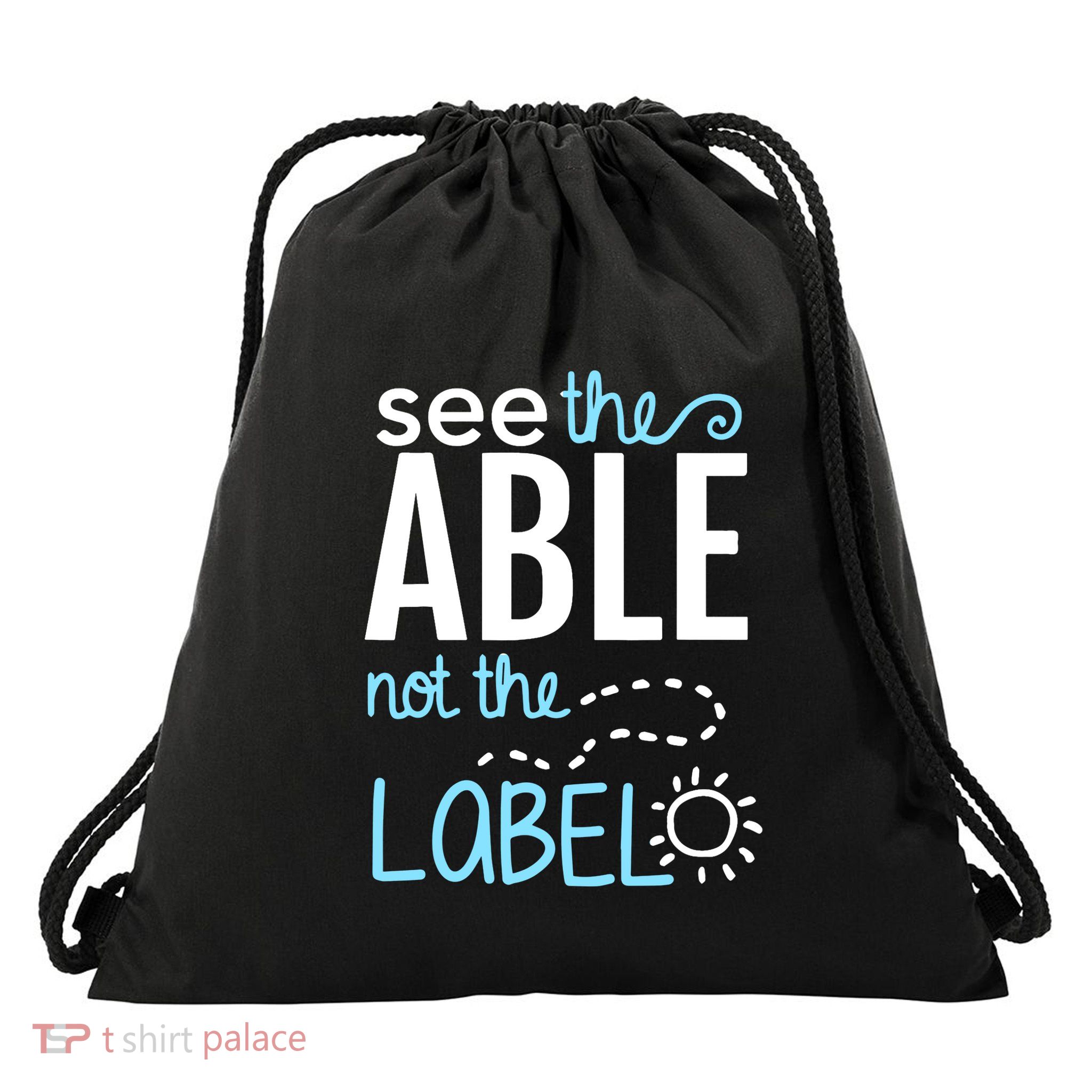 Autism Awareness See The Able Not The Label Drawstring Bag