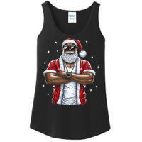 African American Santa Christmas Pajama  Ladies Essential Tank