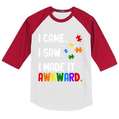 Autism Awareness Shirts Support Asperger Autistic Kids Colorblock Raglan Jersey