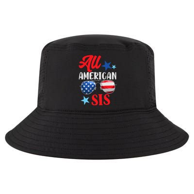 All American Sis 4th Of July Sunglasses American Us Flag Gift Cool Comfort Performance Bucket Hat