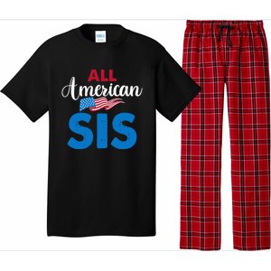 All American Sis 4th Of July Usa Flag Matching Family Great Gift Pajama Set