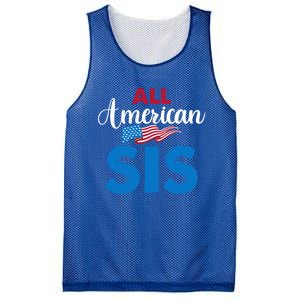 All American Sis 4th Of July Usa Flag Matching Family Great Gift Mesh Reversible Basketball Jersey Tank