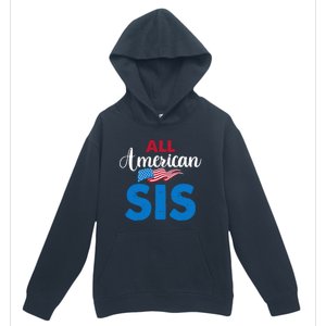 All American Sis 4th Of July Usa Flag Matching Family Great Gift Urban Pullover Hoodie