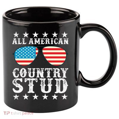 All American Stud Boy Country 4th of July USA Flag Gift 11oz C Handle Ceramic Mug