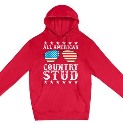 All American Stud Boy Country 4th of July USA Flag Gift Premium Pullover Hoodie