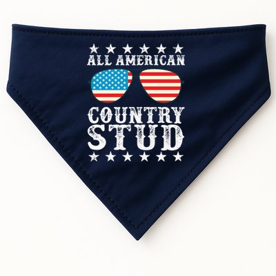 All American Stud Boy Country 4th of July USA Flag Gift USA-Made Doggie Bandana