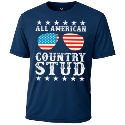 All American Stud Boy Country 4th of July USA Flag Gift Performance Shirt