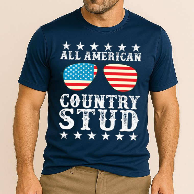 All American Stud Boy Country 4th of July USA Flag Gift Cooling Performance Crew T-Shirt