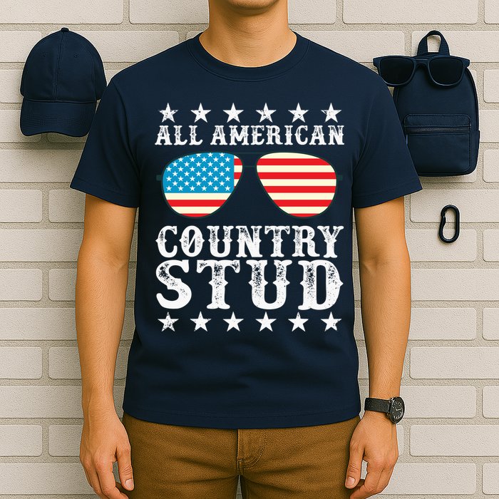 All American Stud Boy Country 4th of July USA Flag Gift T-Shirt