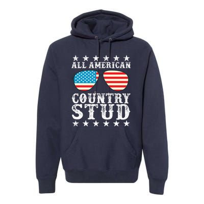 All American Stud Boy Country 4th of July USA Flag Gift Premium Hoodie