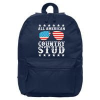 All American Stud Boy Country 4th of July USA Flag Gift 16 in Basic Backpack