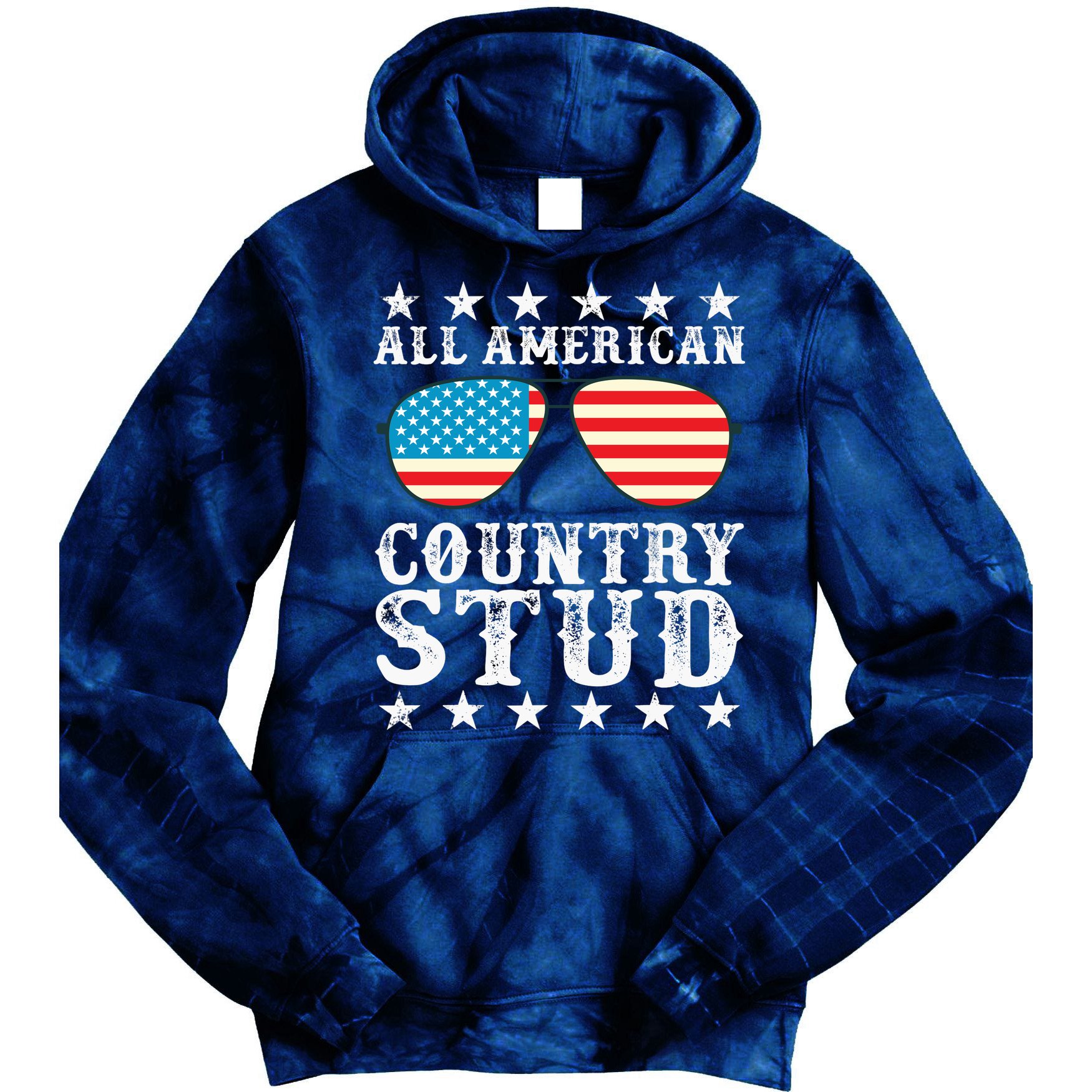 All American Stud Boy Country 4th of July USA Flag Gift Tie Dye Hoodie