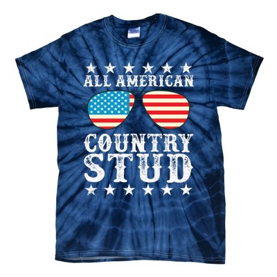 All American Stud Boy Country 4th of July USA Flag Gift Tie-Dye T-Shirt