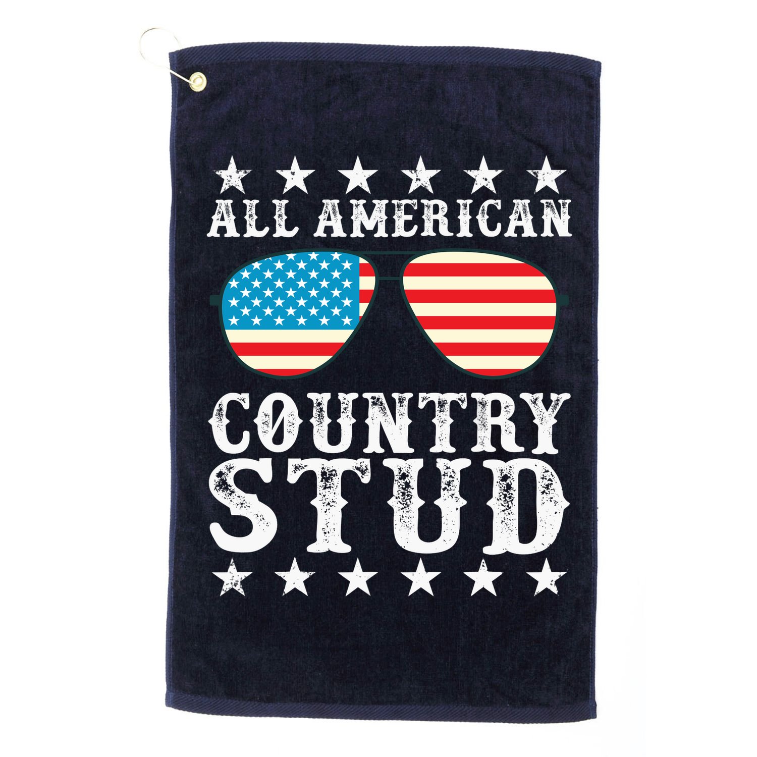 All American Stud Boy Country 4th of July USA Flag Gift Golf Towel