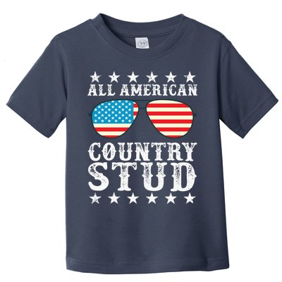 All American Stud Boy Country 4th of July USA Flag Gift Toddler T-Shirt