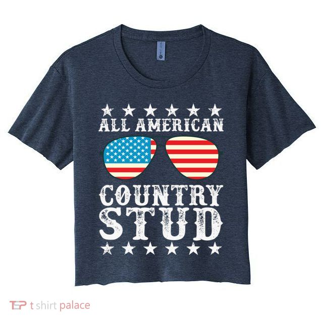 All American Stud Boy Country 4th of July USA Flag Gift Crop Top