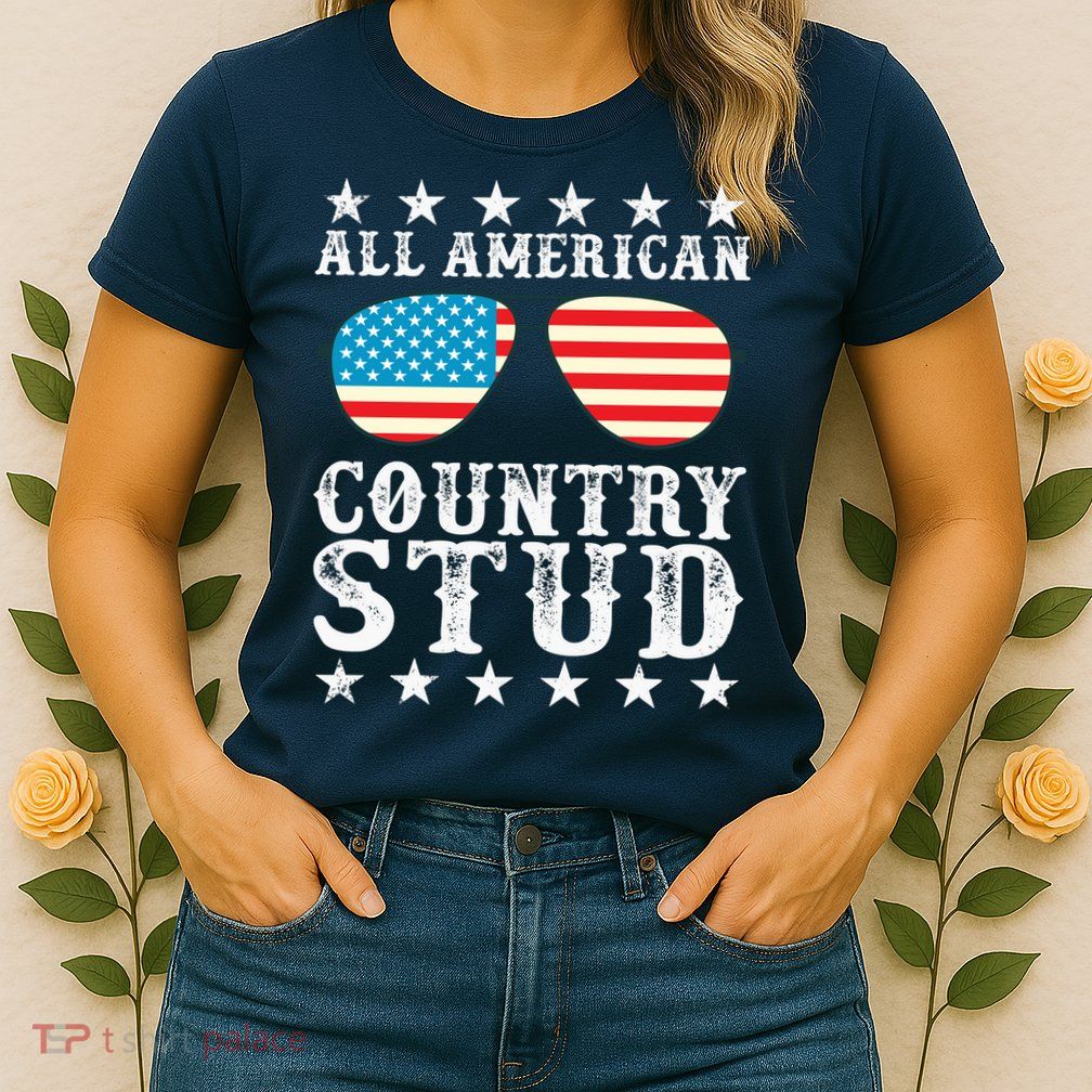 All American Stud Boy Country 4th of July USA Flag Gift Womens T-Shirt
