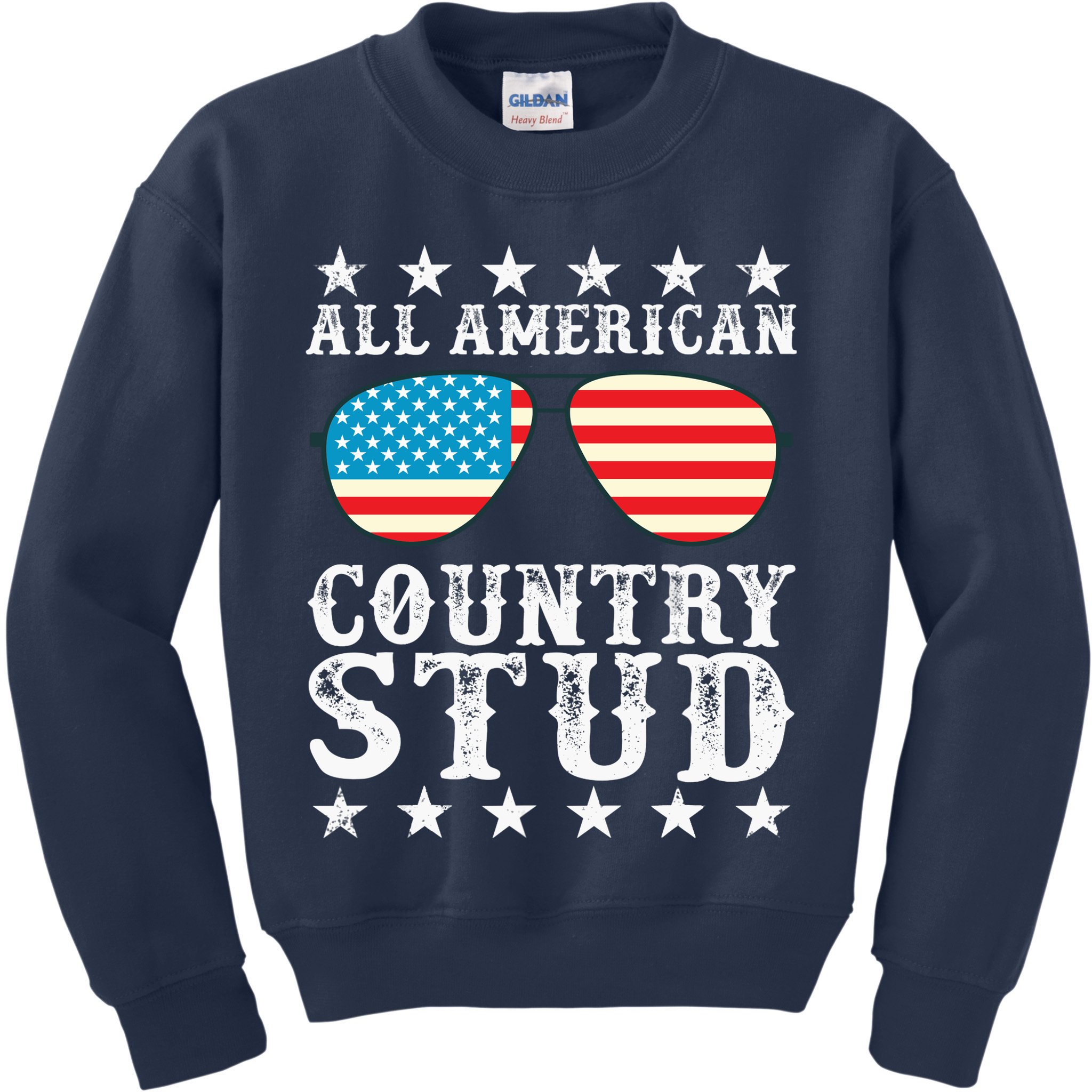 All American Stud Boy Country 4th of July USA Flag Gift Kids Sweatshirt
