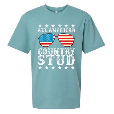 All American Stud Boy Country 4th of July USA Flag Gift Sueded Cloud Jersey T-Shirt