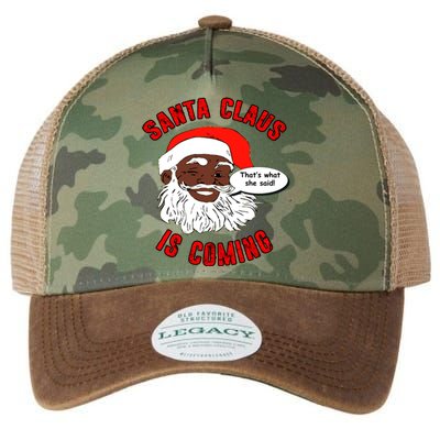 African American Santa Claus Is Coming ThatS What She Said Gift Legacy Tie Dye Trucker Hat