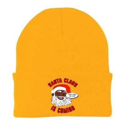 African American Santa Claus Is Coming ThatS What She Said Gift Knit Cap Winter Beanie