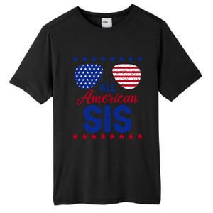 All American Sis 4th Of July Usa Flag Sister Family Matching Funny Gift Tall Fusion ChromaSoft Performance T-Shirt