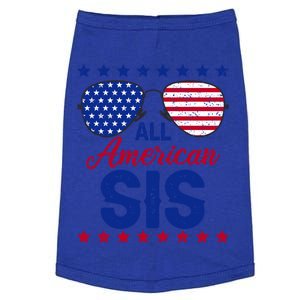 All American Sis 4th Of July Usa Flag Sister Family Matching Funny Gift Doggie Tank