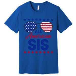 All American Sis 4th Of July Usa Flag Sister Family Matching Funny Gift Premium T-Shirt