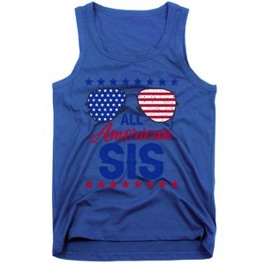 All American Sis 4th Of July Usa Flag Sister Family Matching Funny Gift Tank Top