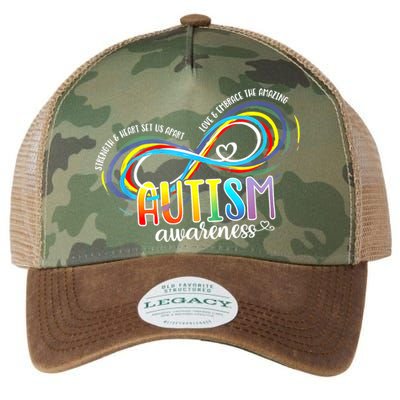 Autism Awareness Strength And Heart Set Us Apart Legacy Tie Dye Trucker Hat