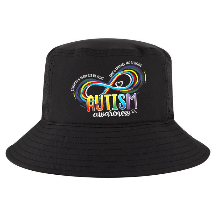 Autism Awareness Strength And Heart Set Us Apart Cool Comfort Performance Bucket Hat