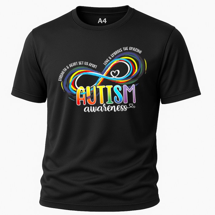 Autism Awareness Strength And Heart Set Us Apart Cooling Performance Crew T-Shirt