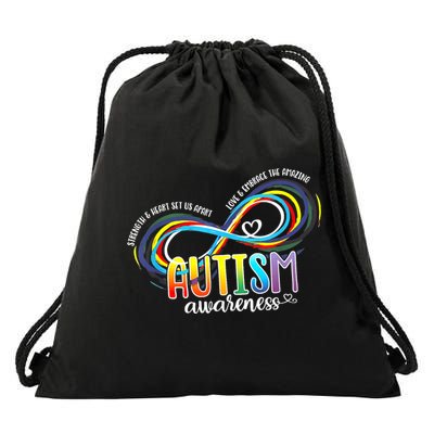 Autism Awareness Strength And Heart Set Us Apart Drawstring Bag