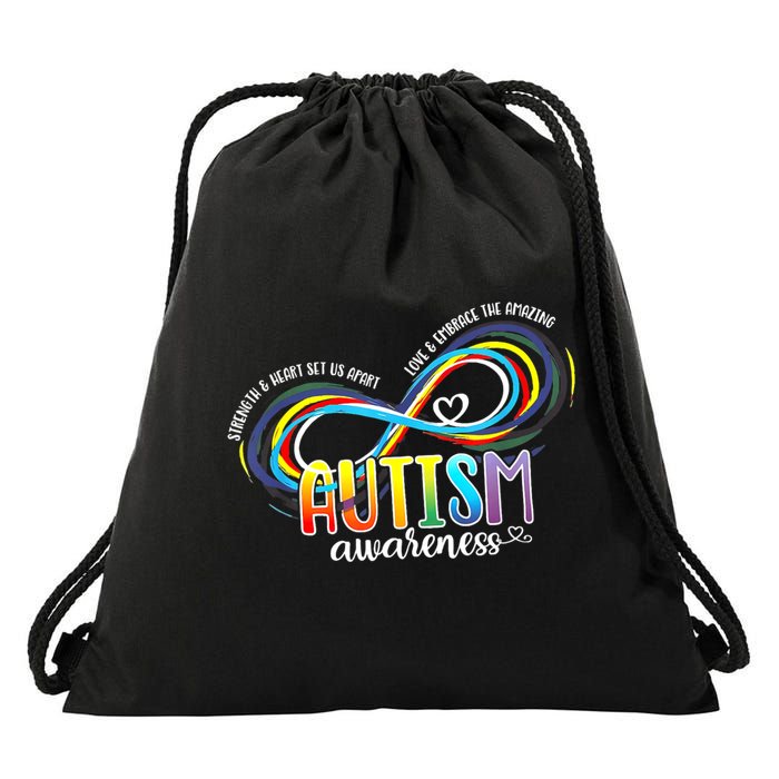 Autism Awareness Strength And Heart Set Us Apart Drawstring Bag
