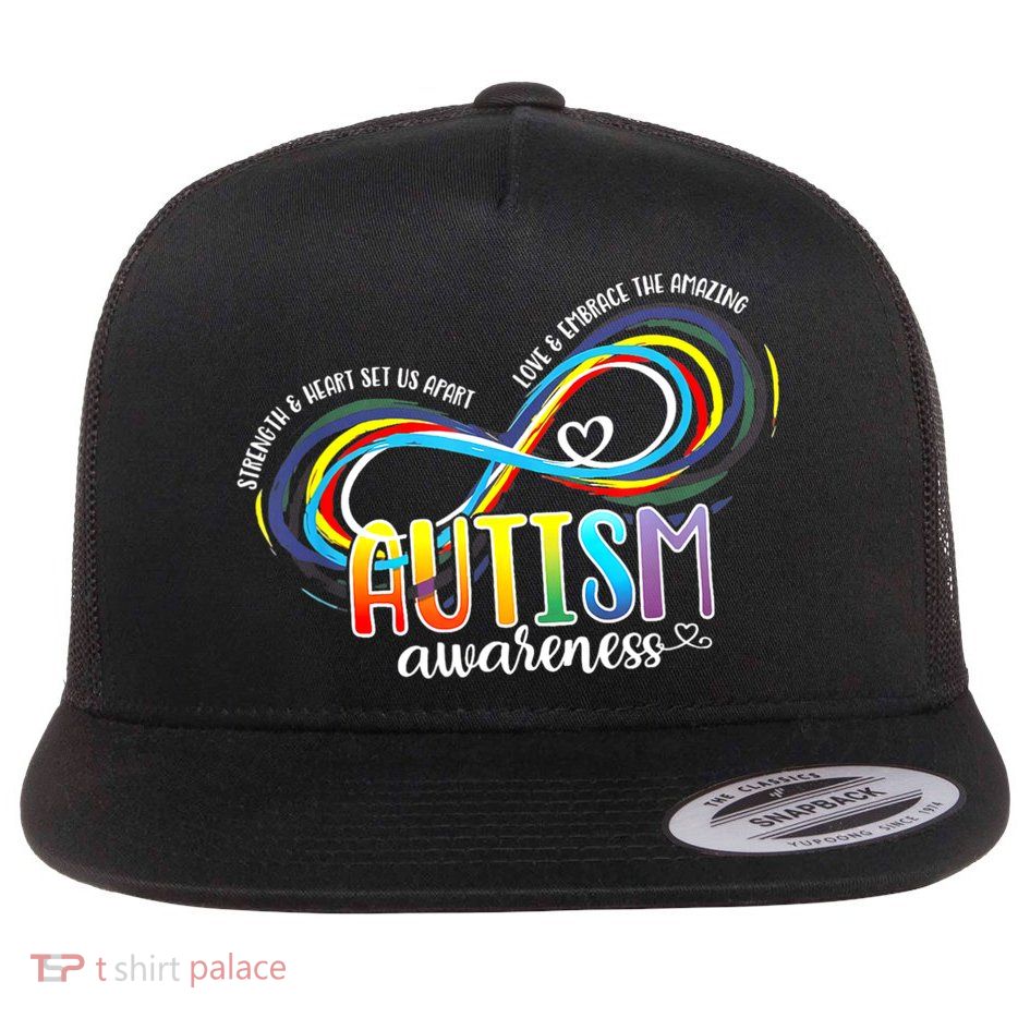Autism Awareness Strength And Heart Set Us Apart Flatbill Hat