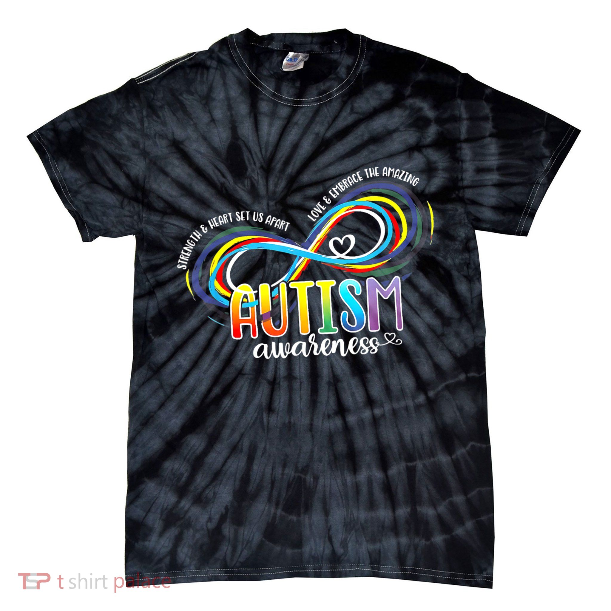 Autism Awareness Strength And Heart Set Us Apart Tie-Dye T-Shirt