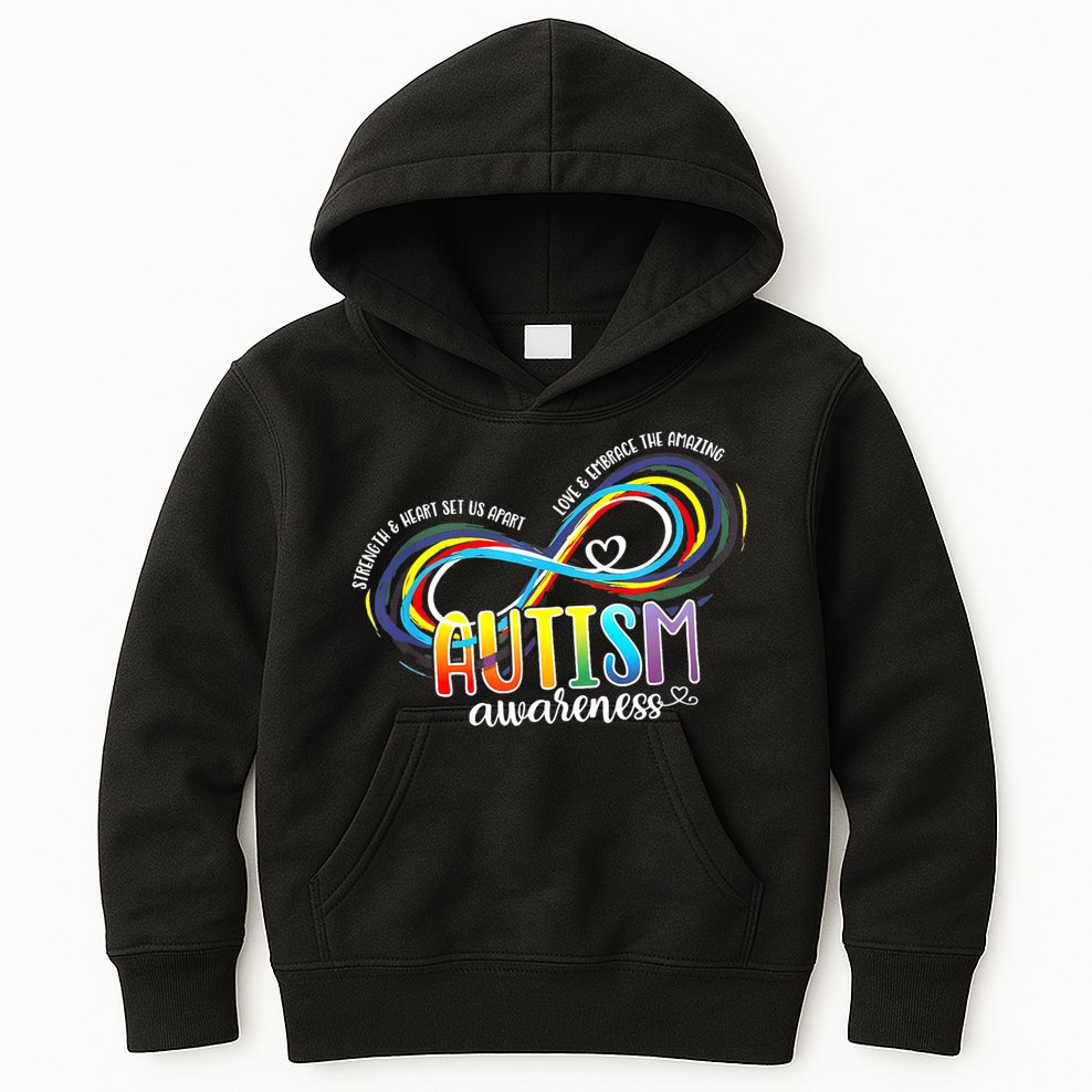 Autism Awareness Strength And Heart Set Us Apart Kids Hoodie