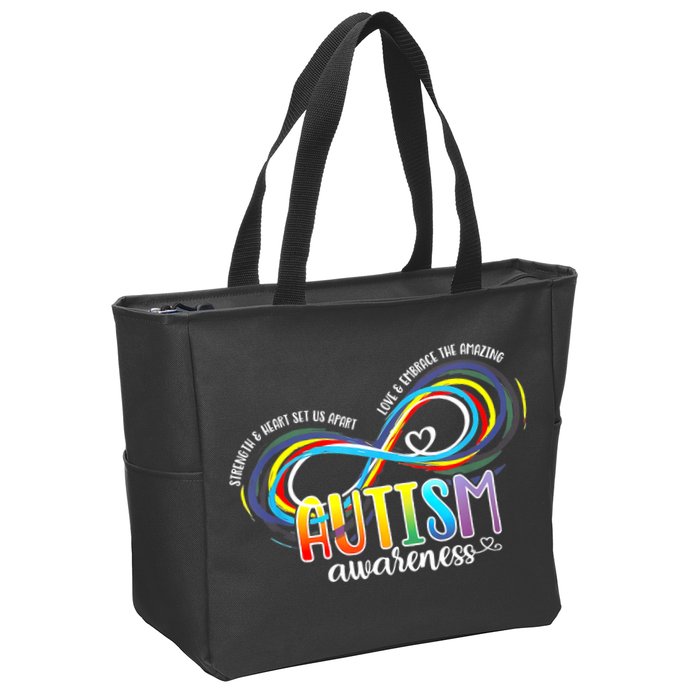 Autism Awareness Strength And Heart Set Us Apart Zip Tote Bag