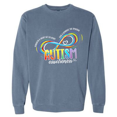 Autism Awareness Strength And Heart Set Us Apart Garment-Dyed Sweatshirt