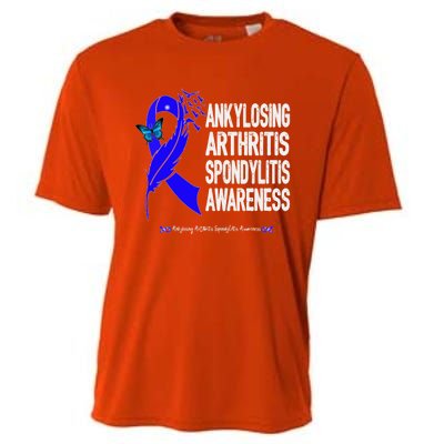 Ankylosing Arthritis Spondylitis Awareness Blue Ribbon Gift Cooling Performance Crew T-Shirt