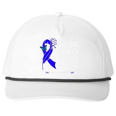 Ankylosing Arthritis Spondylitis Awareness Blue Ribbon Gift Snapback Five-Panel Rope Hat