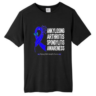 Ankylosing Arthritis Spondylitis Awareness Blue Ribbon Gift Tall Fusion ChromaSoft Performance T-Shirt