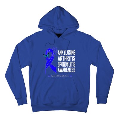 Ankylosing Arthritis Spondylitis Awareness Blue Ribbon Gift Hoodie