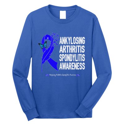 Ankylosing Arthritis Spondylitis Awareness Blue Ribbon Gift Long Sleeve Shirt